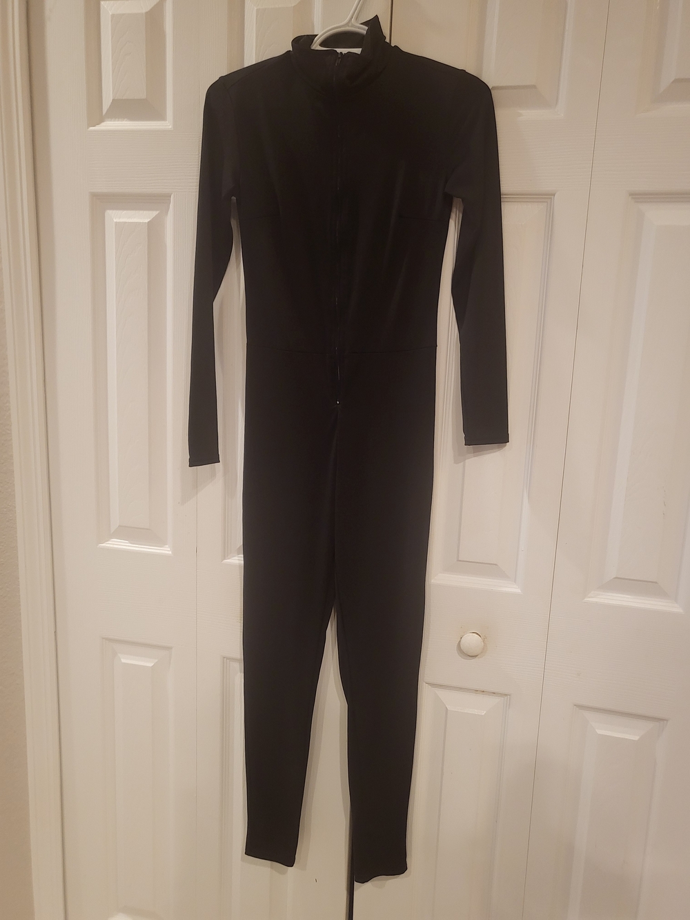 Spirit Halloween Black Full Body Zip Up Catsuit Jumpsuit XS
